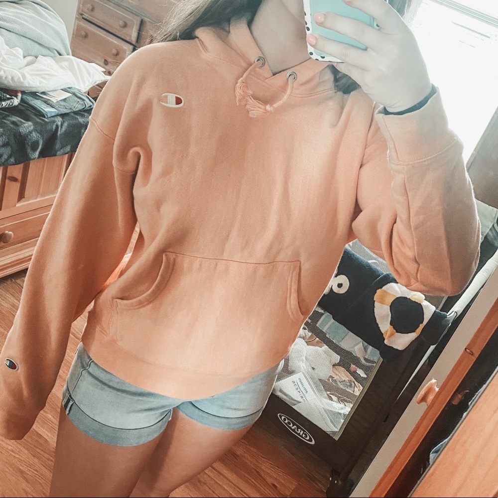 Peach champion hoodie